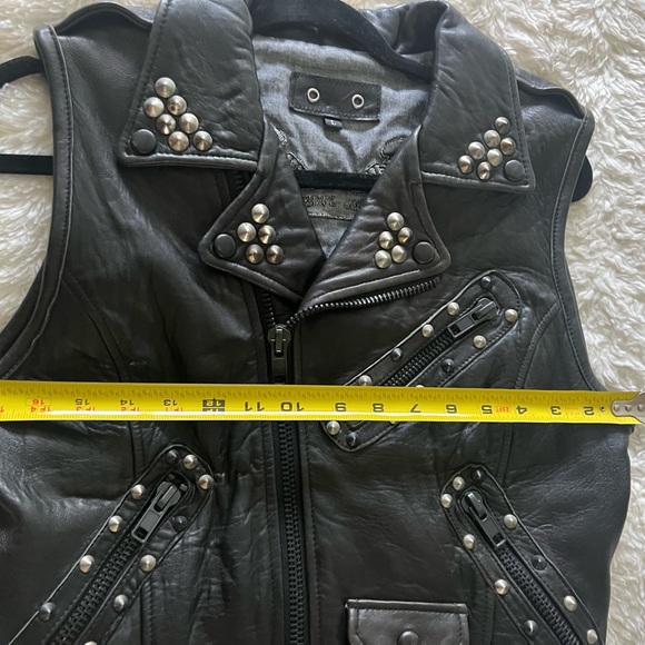 Robins Jeans leather Moto Vest - Picture 6 of 9